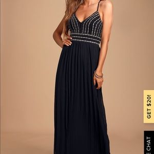 lulu’s glamorous gala black embroidered maxi dress